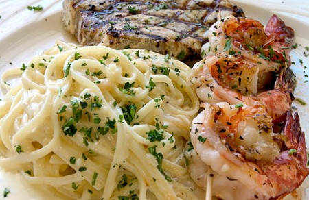 nova bossa west cielo restaurant brazilian il entree shrimp steak pasta