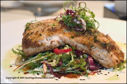 Miso Herb Crusted Halibut with Lemongrass Kaffir Lime Leaf Cream